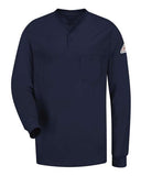 Bulwark Men's Long Sleeve Tagless Henley Shirt