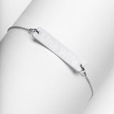 Engraved Silver Bar Chain Necklace